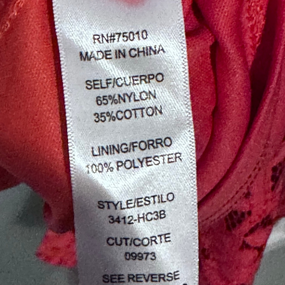 CITY STUDIO Size 5 Coral Pink Lace High/Low Dress - Picture 9 of 9